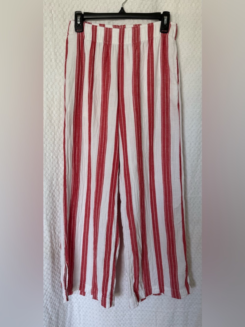 Old Navy Red White Striped Wide Leg Pants XS Coastal Beach
